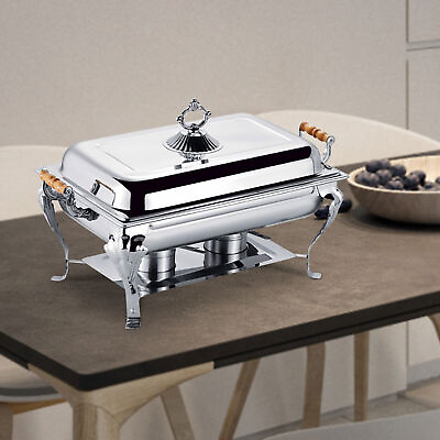 #ad 9L Buffet Party Food Warmer Rectangle Silver Catering Chafer Chafing Dish Set US $77.81