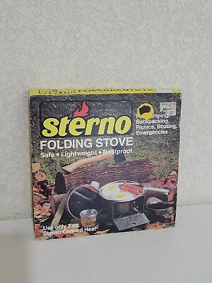 VINTAGE NEW STOCK Sterno Folding Cooking Stove for Camping Emergencies Rustproof $18.99