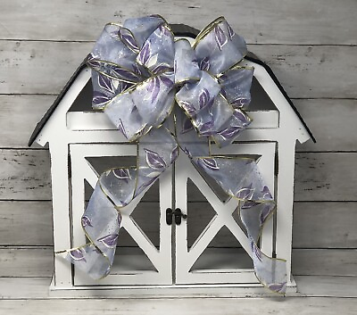 #ad #ad 10quot; WIDE LILAC FLORAL BOW DECORATION FOR WREATHS GIFTS LANTERNS BASKETS $7.49