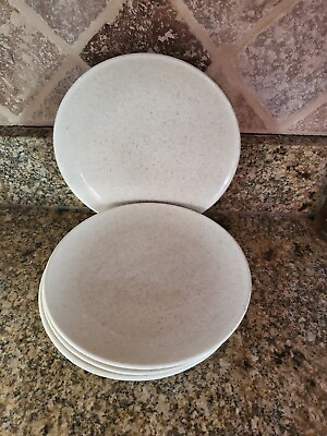 4 Speckled tan RED WING pottery Salad Plates $40.00
