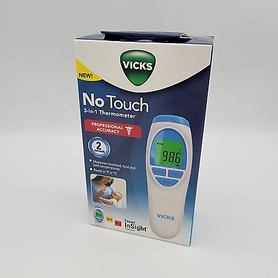 #ad Vicks No Touch 3 in 1 Thermometer Measures Forehead Food amp; Bath Temps $9.12