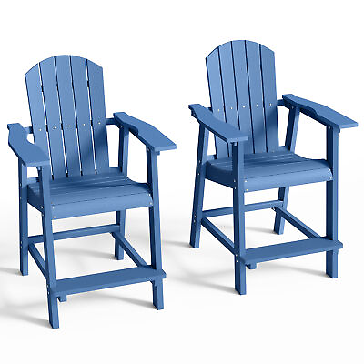 #ad 25quot; Tall Adirondack Chair Patio Poly Bar Height Balcony Chairs Lifeguard Chair $275.99