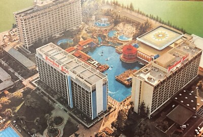 #ad Disneyland Hotel Postcard Aerial View Showing Hotel amp; Pool Anaheim California CA $1.00