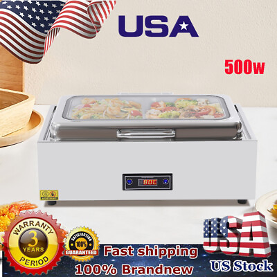 Electric Chafing Dish Stainless Steel Buffet Food Warmer 9QT Chafer Dish w Lid $194.00