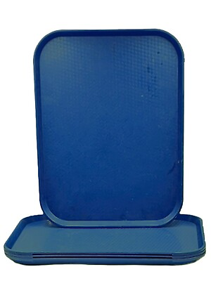 #ad 1 Vintage Cambro Blue Cafeteria Lunchroom Tray 18x14 in 1418FF Fast Food Service $7.44