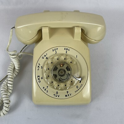 #ad #ad Vintage Western Electric ATamp;T CS500DM Cream Beige Rotary Desk Phone $19.95