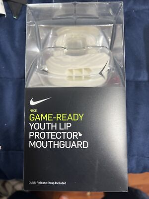 #ad New Nike Youth Hyper Flow Mouth Guard White black With Lip Protector $15.00