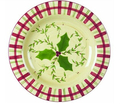 Los Angeles Pottery Salad Plate Laurie Gates Design Holiday Holly Berry 9 5 8quot; $5.99
