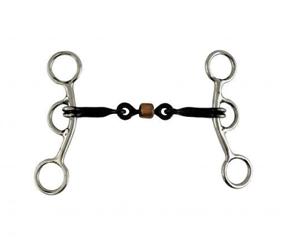 #ad #ad Western Saddle Horse Jr. Cowhorse Snaffle Bit 5quot; Dogbone mouth w Copper Roller $25.92
