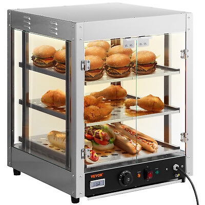 VEVOR 3 Tier Commercial Food Warmer Display Case Countertop Pizza Cabinet 800W $249.99