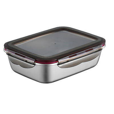 #ad Salad Container for Fridge Metal Fresh Lunch Box With Lid Accessories $10.78