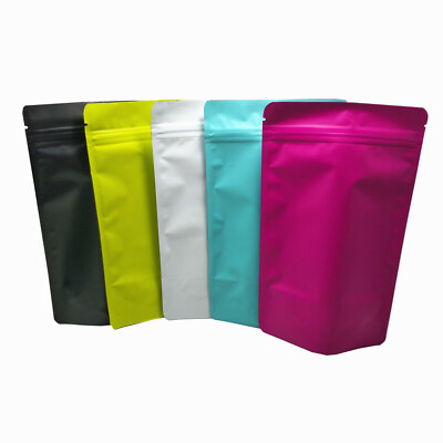 Matte Colorful Stand Up Mylar for Zip Bag Resealable Lock Aluminum Food Storage $16.54