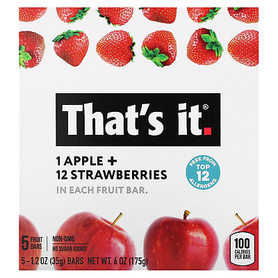 #ad Fruit Bar Apple Strawberries 5 Bars 1.2 oz 35 g Each $7.55
