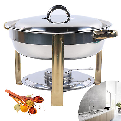 #ad #ad 4 L Round Chafing Dish Food Warmer Tray Buffet Catering Stainless Steel $22.80