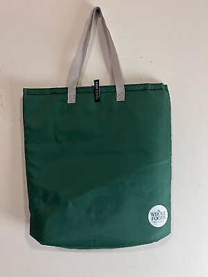 #ad WHOLE FOODS MARKET Green Reusable Insulated Hot or Cold Shopping Slim Tote Large $21.00