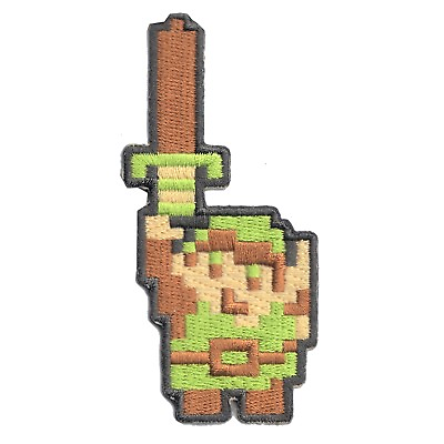 #ad Nintendo The Legend of Zelda Link With Sword 8Bit Embroidered Iron on Patch $10.99
