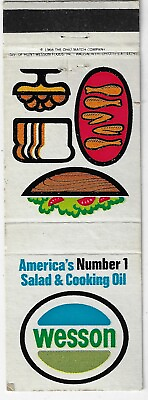 #ad #ad Wesson Salad Cooking Oil Green Pepper Steak Recipe FS Empty Matchcover $7.50