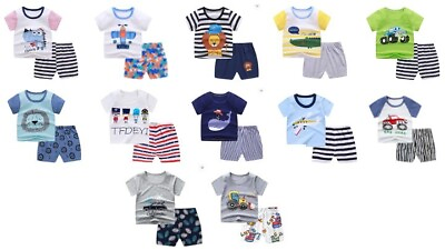 #ad Kids Baby Boy Summer Spring Set 2 Pcs T Shirtshorts Suit Cotton Boy 1 4 Years $9.99