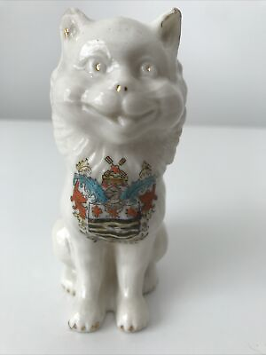 #ad #ad Vintage Souvenir Crest Ware Cat Lion 11cm tall GBP 6.95