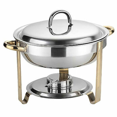 4 L Round Chafing Dish Food Warmer Tray Buffet Catering Stainless Steel $39.90
