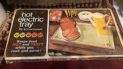 #ad Vintage Cornwall Hotplate Electric Tray In Avocado Made In 1974 Tested Works $40.00