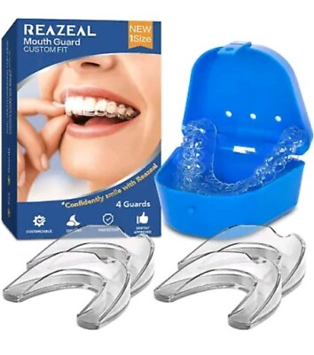 #ad 4 REAZEAL Mouth Guards 1 Size Protect Grinding Teeth Dental CUSTOM FIT GUARD New $7.97
