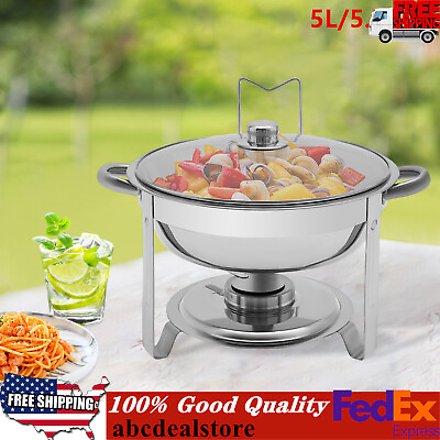 #ad 5L 5.28QT Round Chafing Dish Stainless Steel Chafer Buffet Catering Warmer Set $43.00