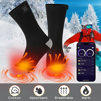 #ad Rechargeable Battery Electric Socks WinterFoot Warmer App Remote Control Hunting $27.99