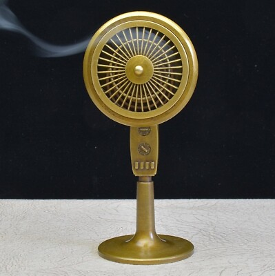 7quot; Brass Chinese Electric Blade Fan Statue Model Decor Collection $56.90