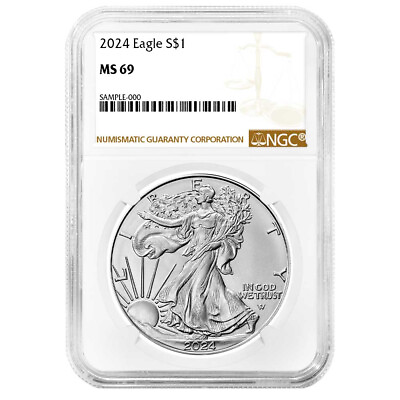 #ad 2024 $1 American Silver Eagle NGC MS69 Brown Label $52.15