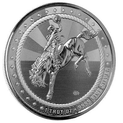 2023 1oz Silver Cowboy Round w Buffalo Privy .9999 Silver Round #A542 $32.99