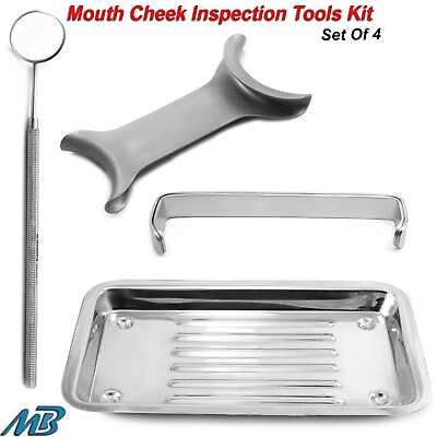 #ad Mouth Cheek Opener Retractors Tooth Inspection Mirror Dentistry Tray Lab Tools $23.74