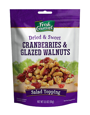 #ad Fresh Gourmet Dried Cranberries amp; Glazed Walnuts 3.5 Ounce Pack of 9 Crunch $40.29