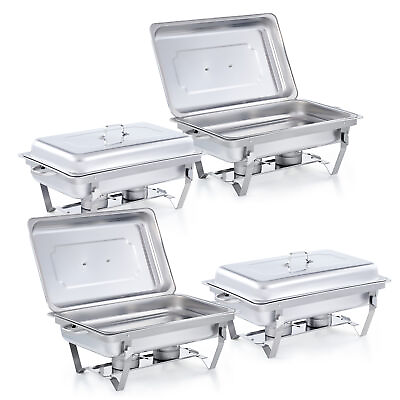 #ad Set of 4 Buffet Servers and Warmers 13.7 qt Chafing Dish Set for Home Restaurant $99.99