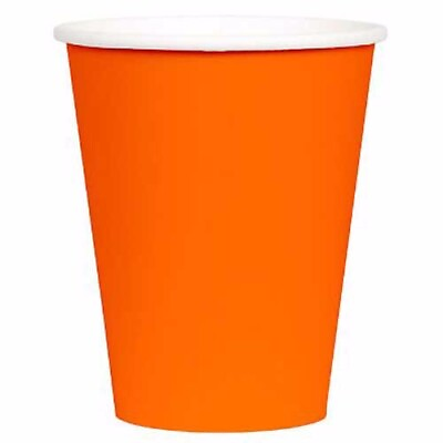 Orange Disposable Paper Cups for BBQ#x27;s Buffet#x27;s Picnic#x27;s Party GBP 2.49