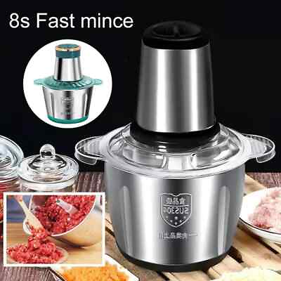 #ad #ad 2L Electric Food Chopper Electric Stainless Steel Processor Meat Grinder Mixer $18.99
