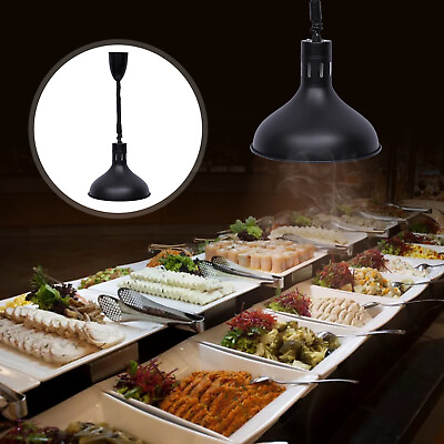Black Ceiling Mount Electric Heat Lamp Food Warmer 110v 50℃ 122℉ with Bulb $78.85
