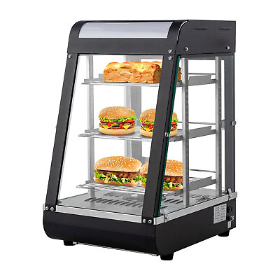 #ad Food Warmer Display 110V Pizza Hot Warming Case 3 Shelf Stainless Steel designer $205.00