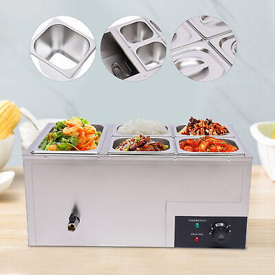 600W Silver Commercial Food Warmer Portable Electric Food Warmer for Snack Bars $149.01