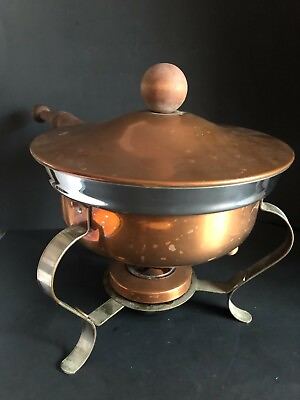 #ad Vintage Cooper Chafing Dish with Insert and Wood Handle $25.00