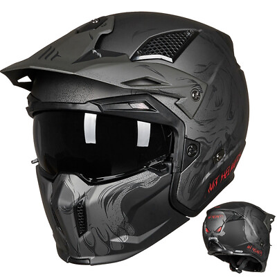 Motorcycle Modular Open Face Full Face Helmet Retro Street Bikes Full Helmet DOT $239.99
