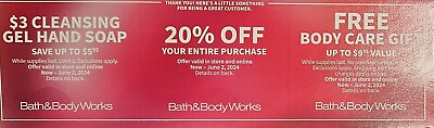 #ad #ad Bath amp; Body Works 20% Off amp; Body Care Gift amp; $3 Soap Exp 6 2 2024 $12.25