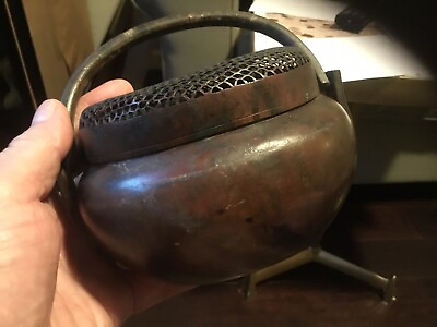 #ad AUTHENTIC 19 th century CHINESE METAL HAND WARMER INCENSE BURNER $325.00
