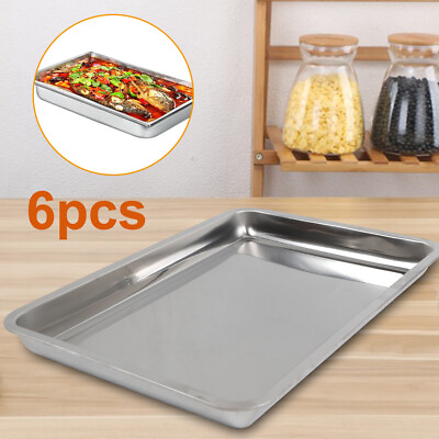 #ad FOOD BUFFET SERVER HOT PLATE 6PCS STAINLESS STEEL STEAM TABLE PANS FORRESTAURANT $24.95