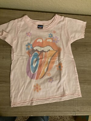 #ad Junk Food Light Pink Rolling Stones Graphic T Shirt 6 12 Months GUC Vintage Feel $12.99