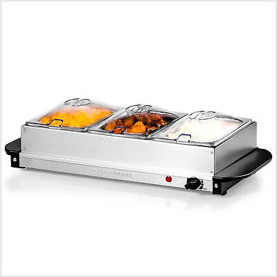 Catering Portable Electric Buffet Server with 3 Warming Pan Temperature Control $40.13