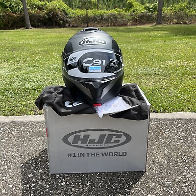 #ad #ad Open Box HJC C91 Modular Motorcycle Helmet Matte Black Size XL $129.99