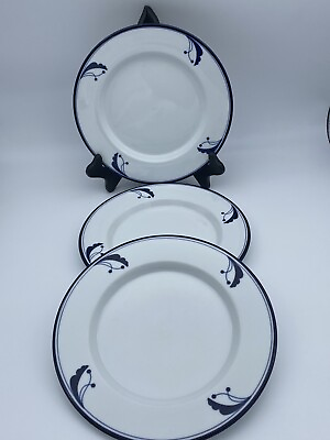 #ad #ad Dansk Flora Bayberry Blue Set Of Three 3 9” Salad Or Luncheon Plates Vtg $27.00