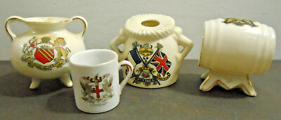 #ad VINTAGE ENGLAND CREST WARE CHINA ASSORTED MINIATURE LOT OF 4 $29.99