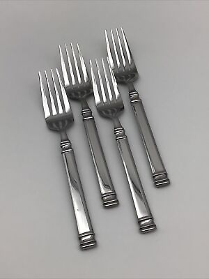 4 Wallace Salad Forks WAS205 Heavy Glossy Stainless Flatware Lot $27.89